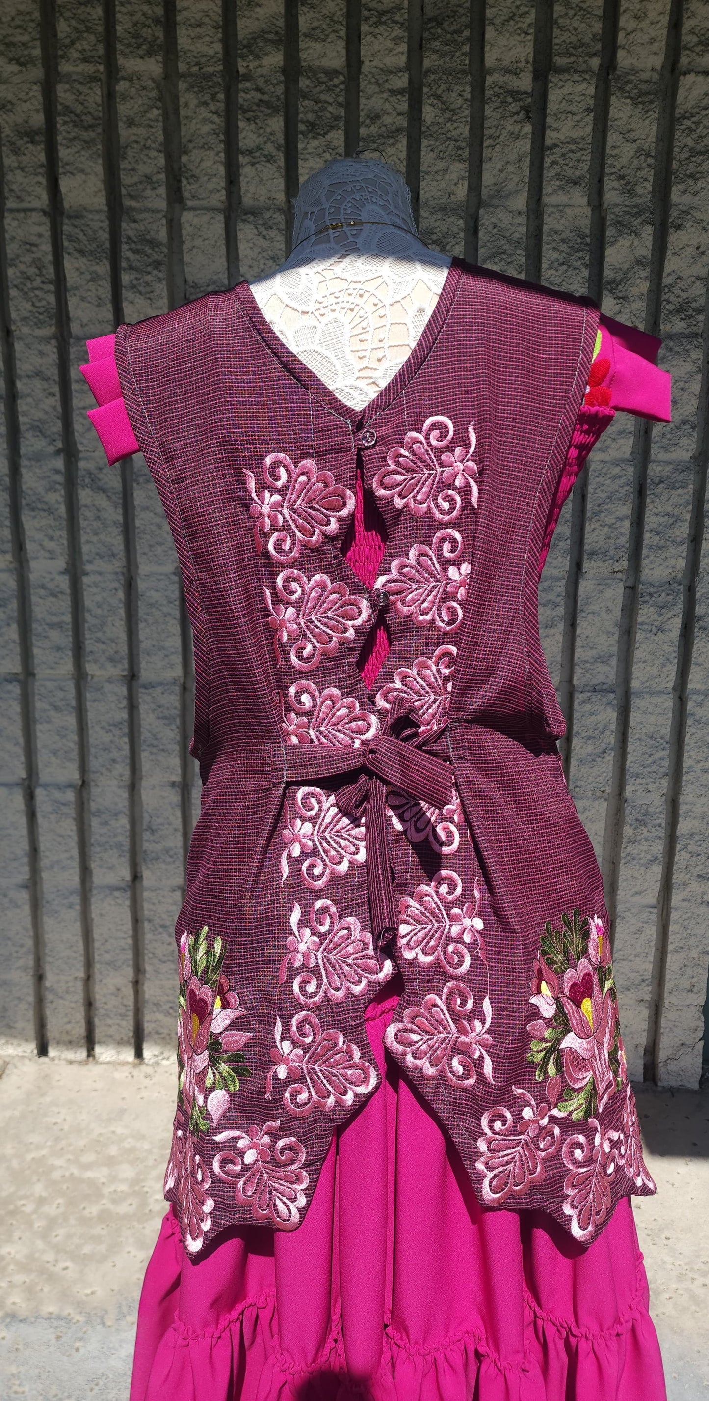 "Diana" Pink Floral Apron/Mandil L