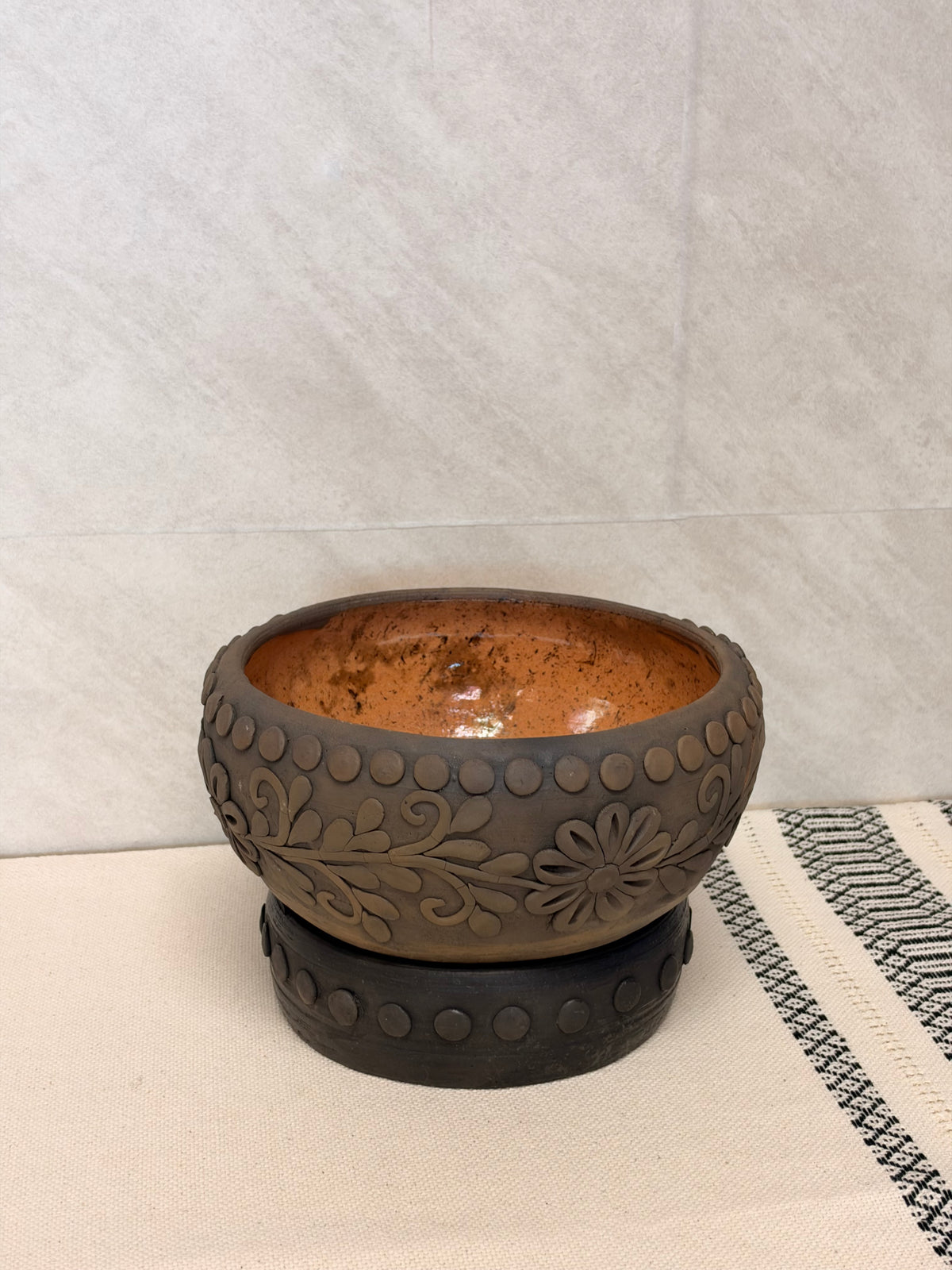 Embroidered Ahumado Vase
