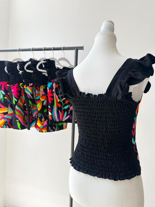 Blusa tenango/otomi - BLACK