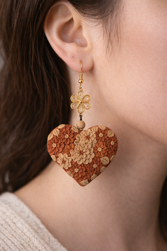 "Flower" Heart Shaped Filigrana Earrings