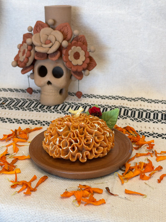 Cempasúchil Flower Candle