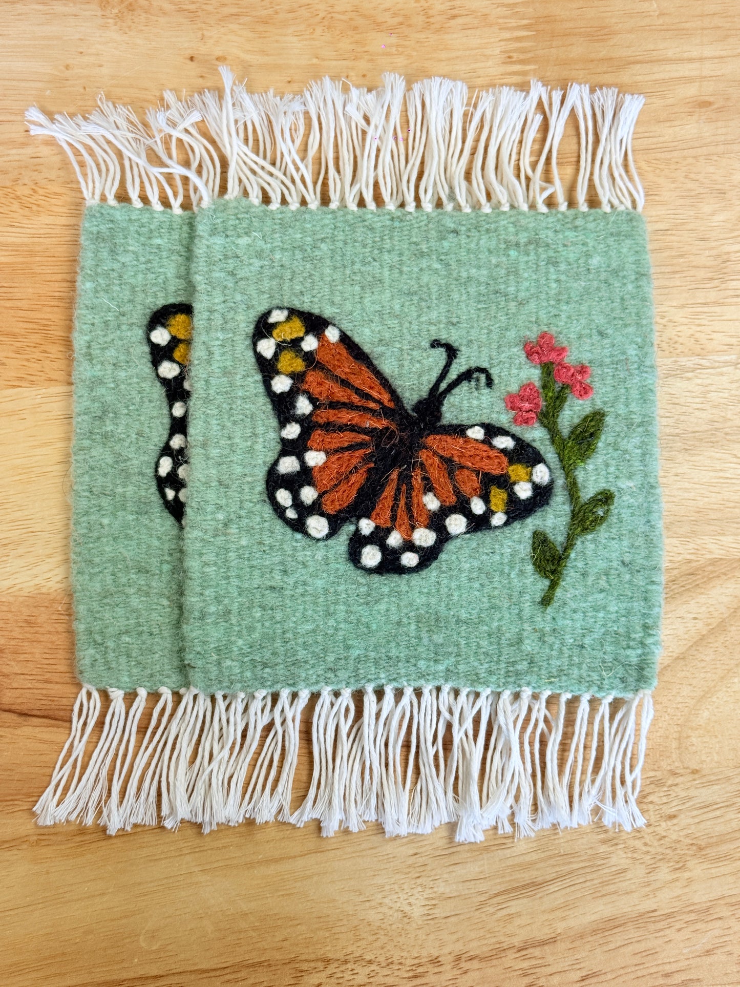 “Monarch Butterfly” Green Coaster