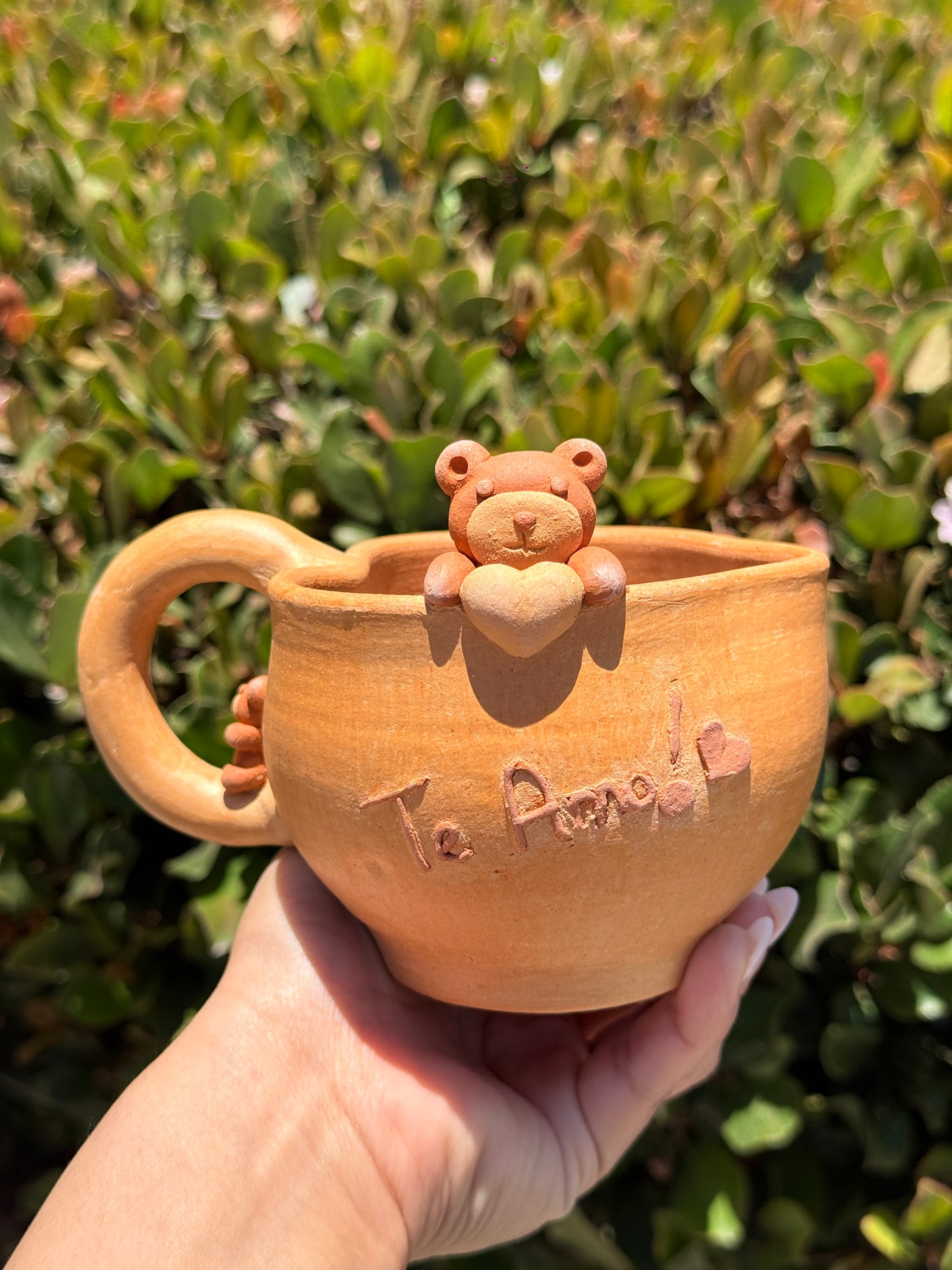 “Te Amo” Natural Heart Bear Mug