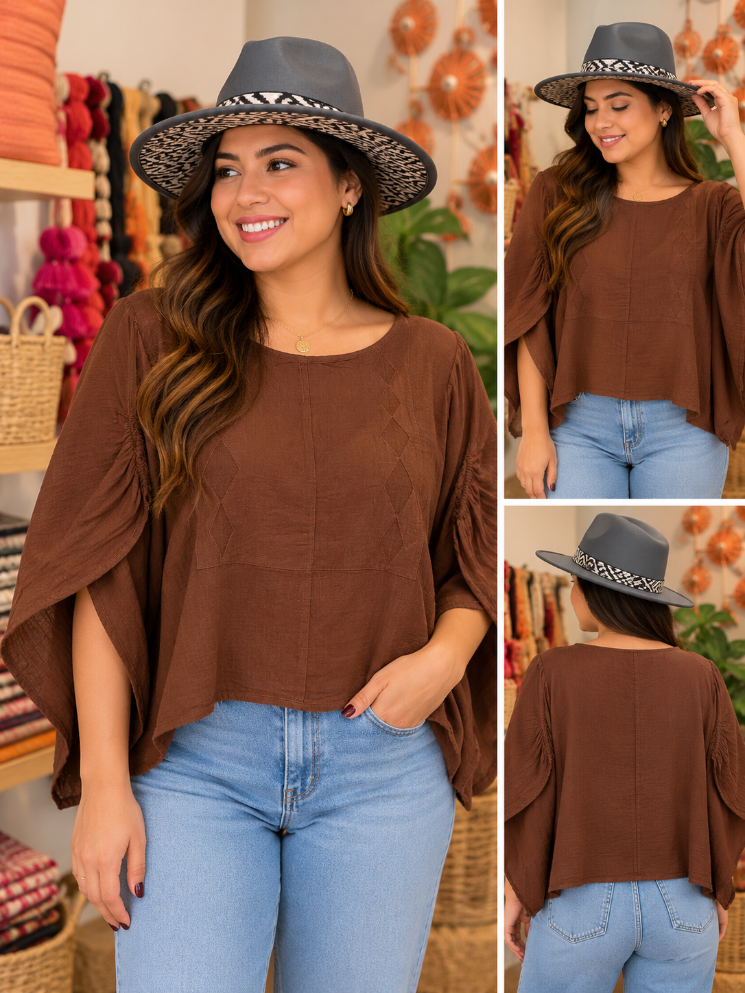 "Butterfly" Style Crop Top Chocomilk