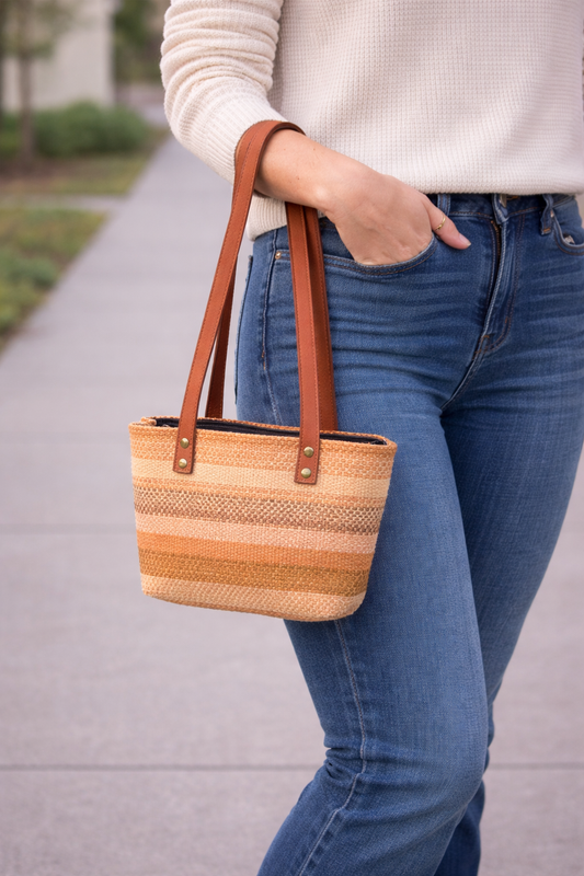 Neutral Handwoven bag