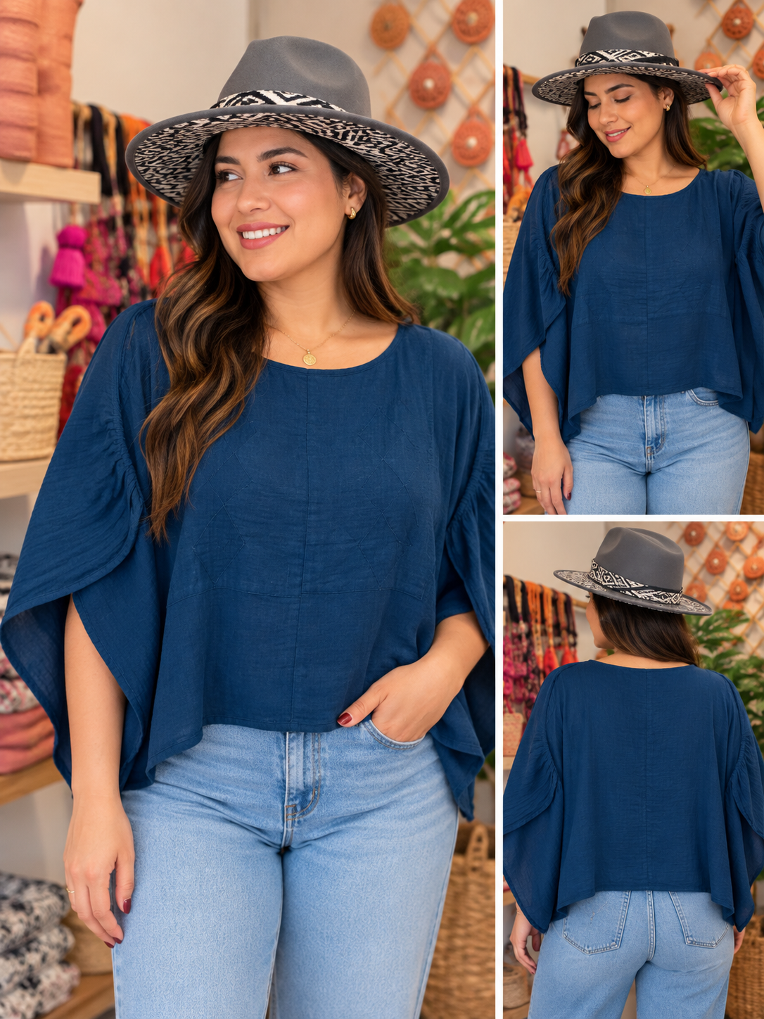 "Butterfly" Style Crop Top True Blue