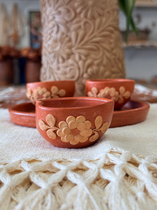 Heart Tequilero Set (tequileros+plate)