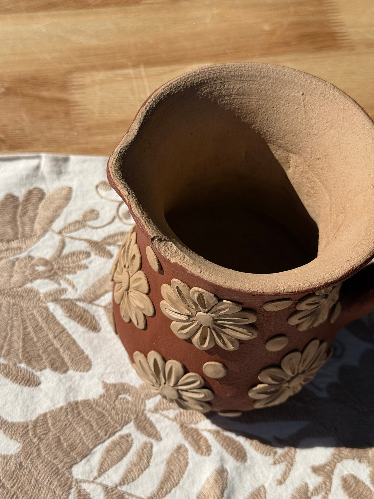 Decorative Floral Clay Pitcher LAST ACT