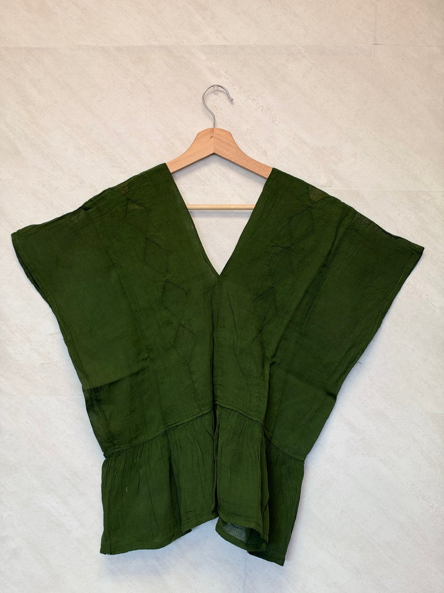 Hunter Green Blouse with Ruffle (Medium)