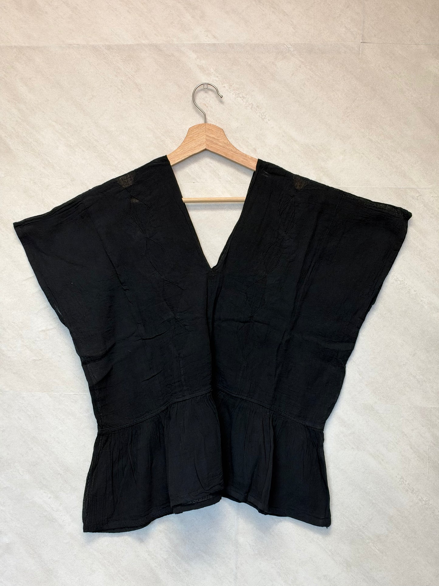 Black Blouse with Ruffles (Medium)