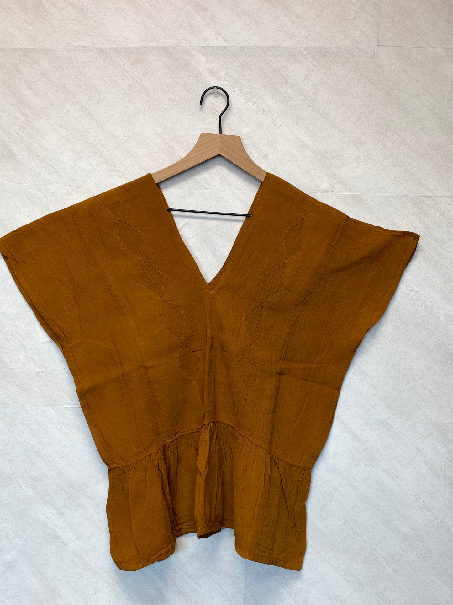 Mustard(gold) Blouse with Ruffles (medium)