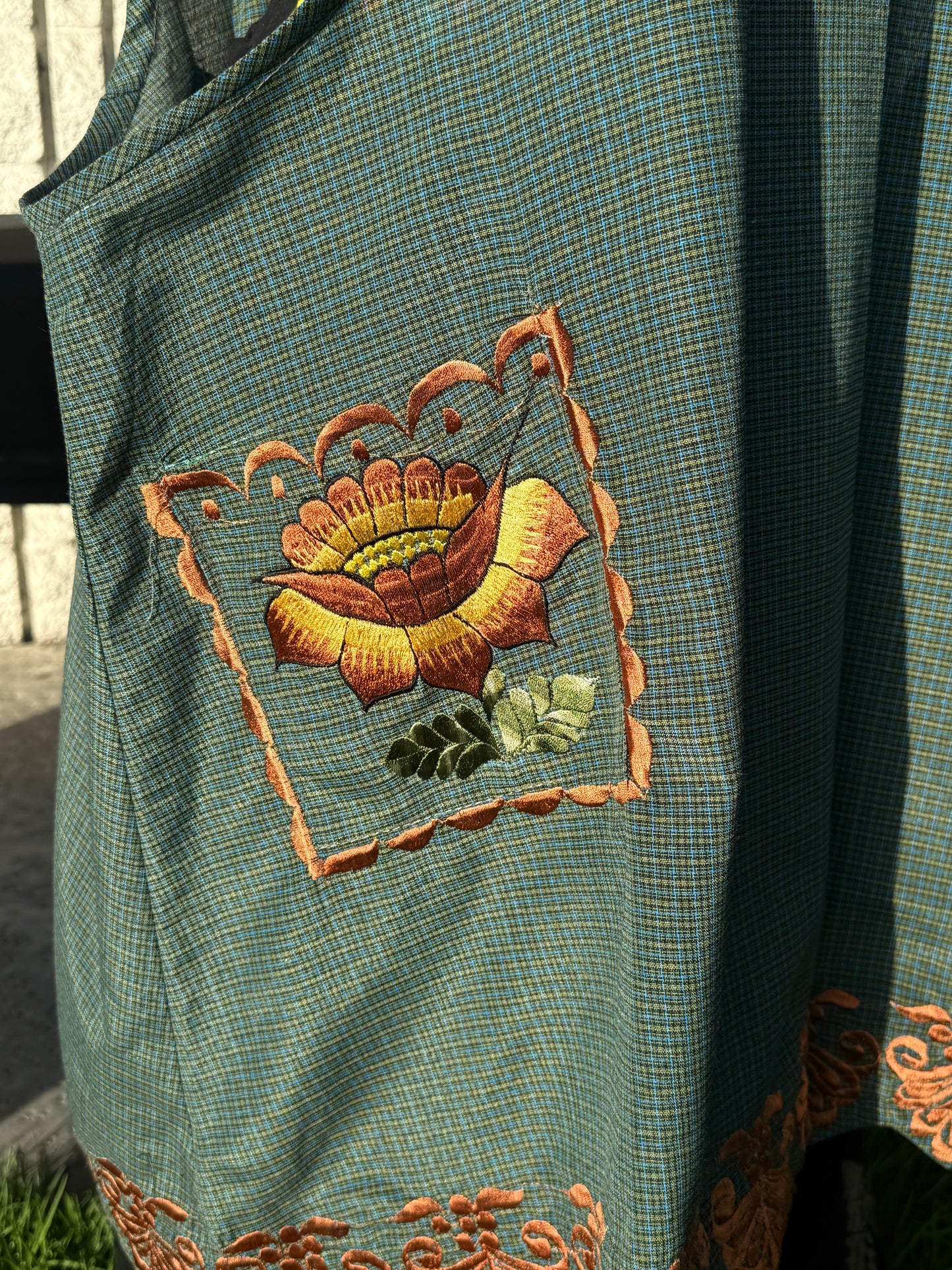 "Brenda" Birdie Flower Mandil/Apron 3XL