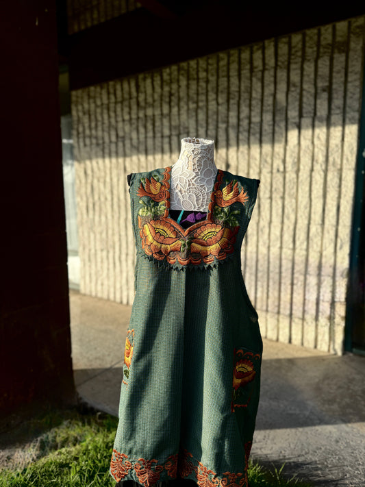 "Brenda" Birdie Flower Mandil/Apron 3XL