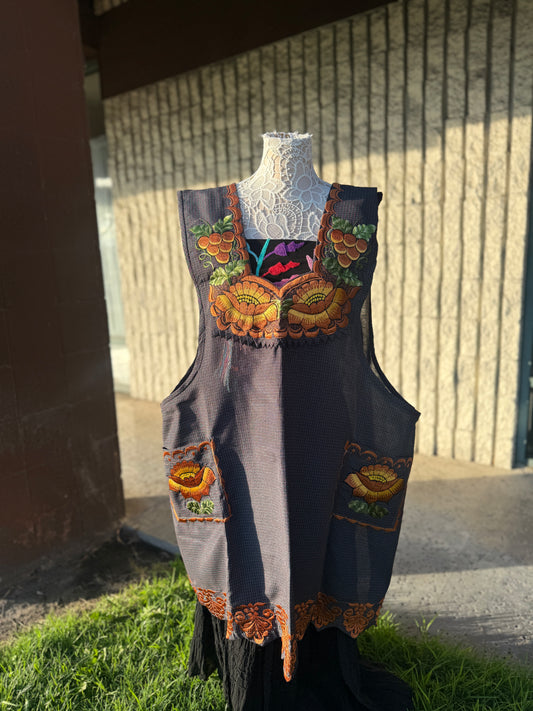 "Monica" Grapes/Flower Apron/Mandil 3XL
