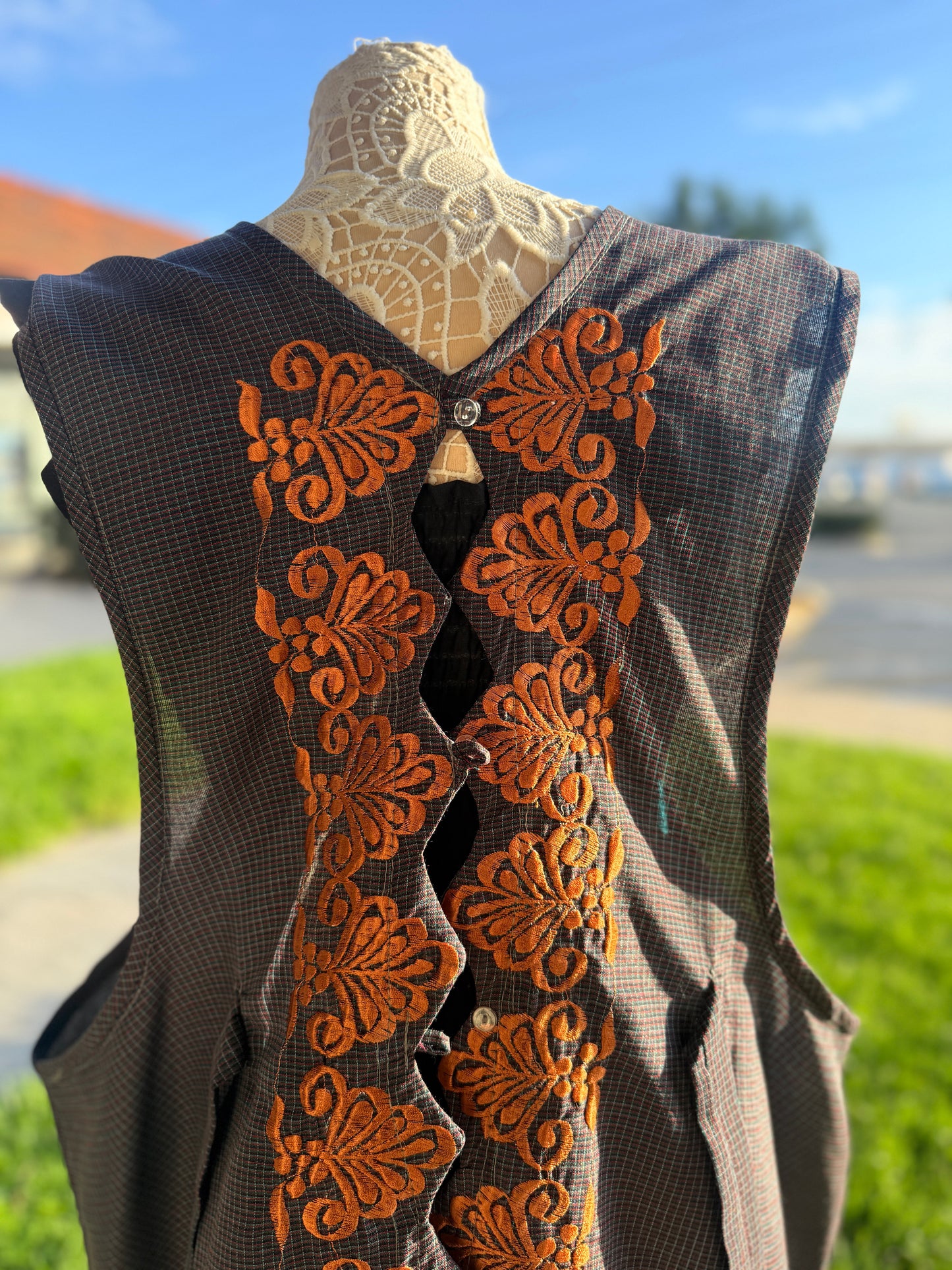 "Monica" Grapes/Flower Apron/Mandil 3XL