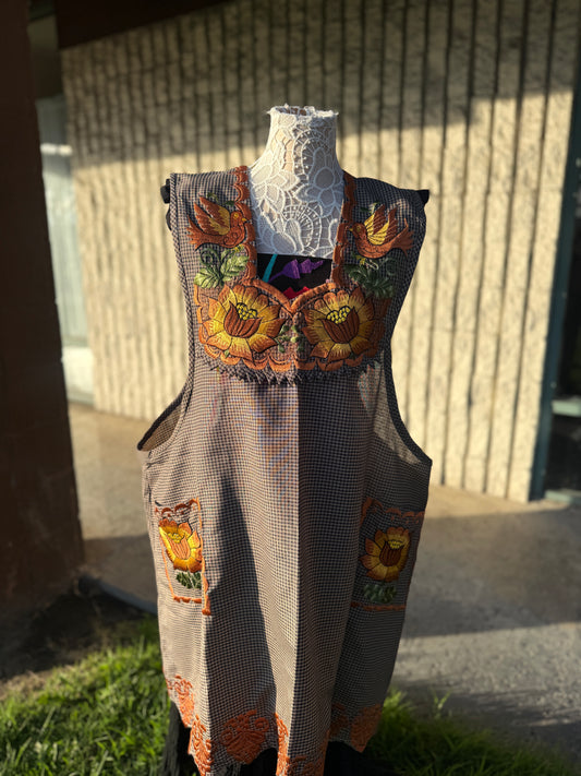 "Celia" Birdie with Flowers Apron/Mandil 3XL