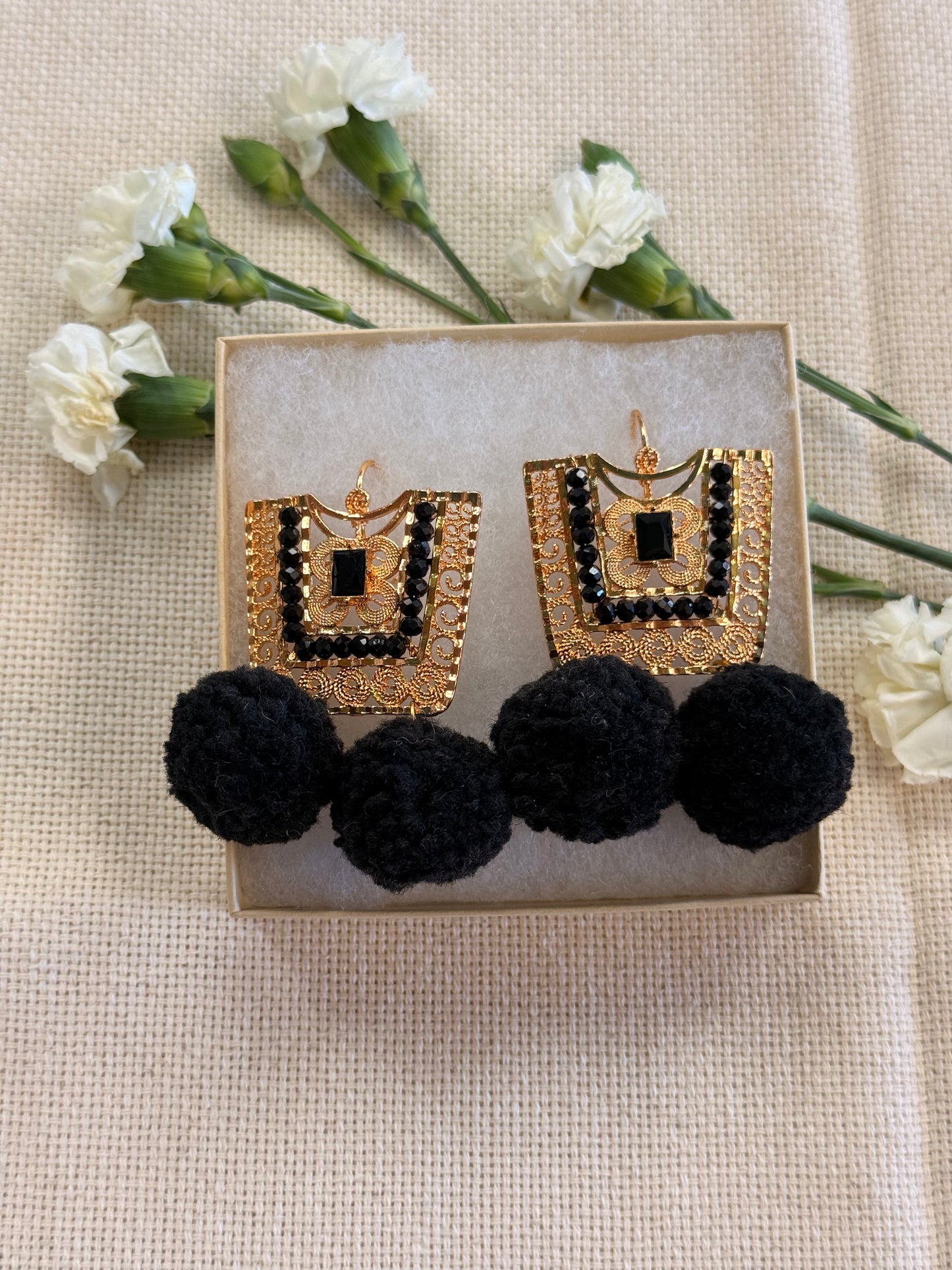 "Black Huipil" Filigrana Earrings