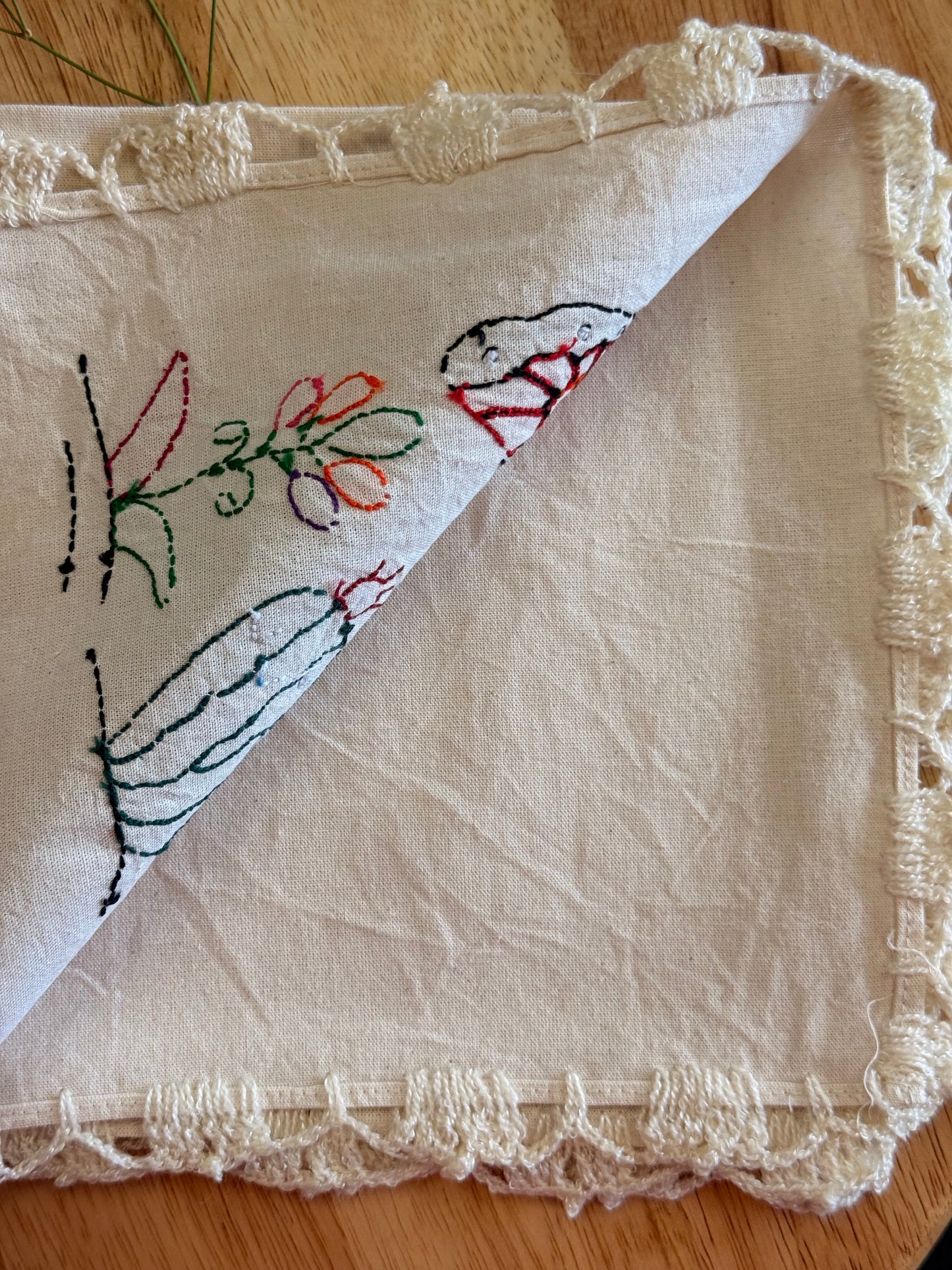 LIMITED EDITION: “Mariposa & Nopal Hand-Embroidered Napkin"