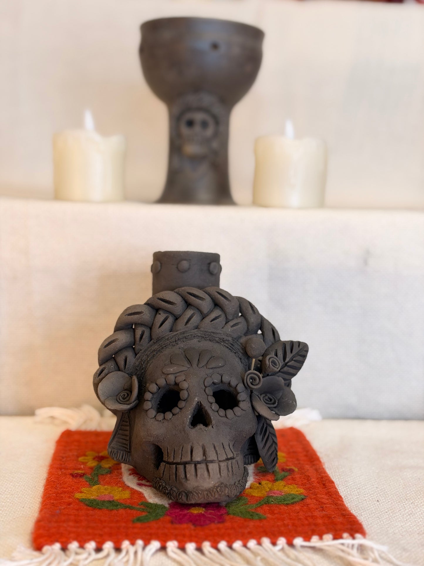 Catrina Ahumado Candle Holder