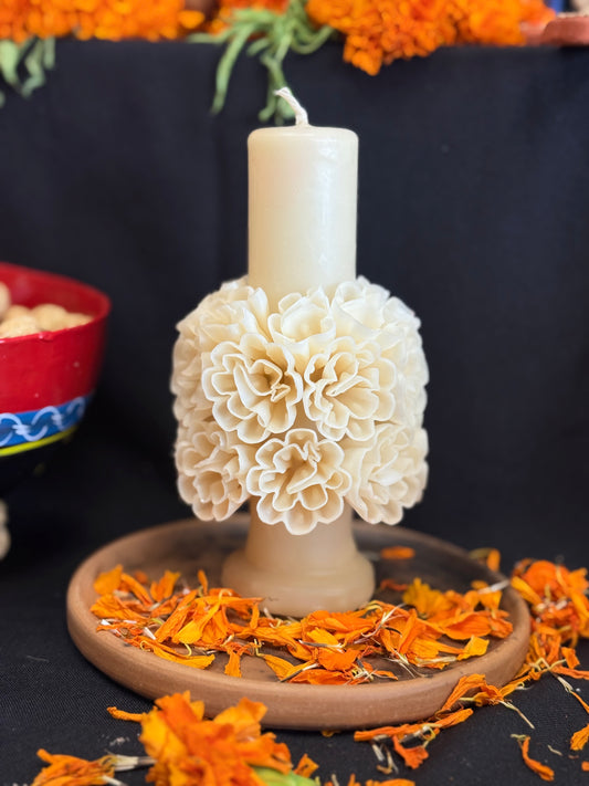 Bee wax candle - White tone