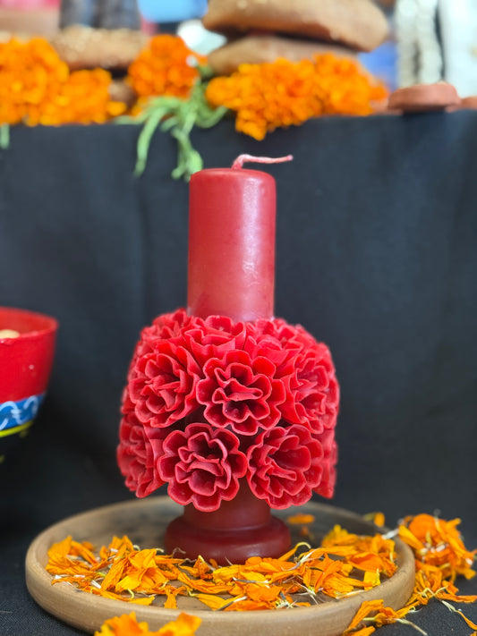 Bee wax Candle - Red Tone