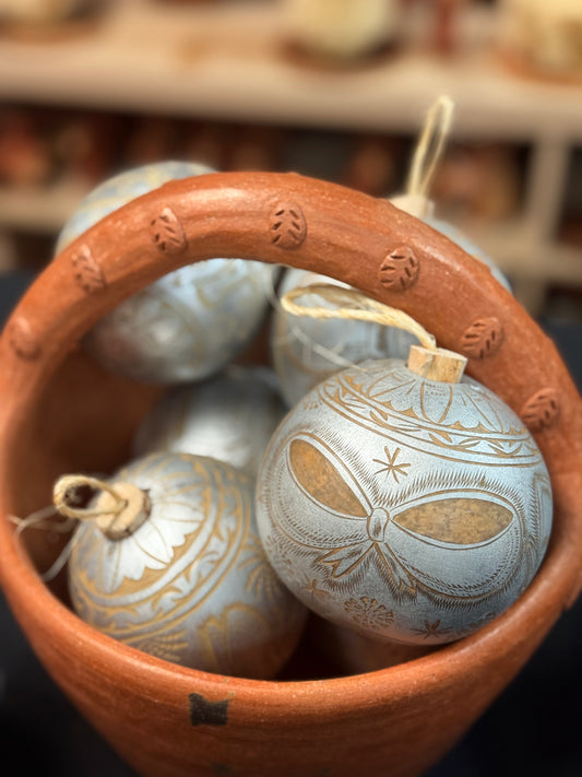 Set of 3 Silver Christmas Ornaments