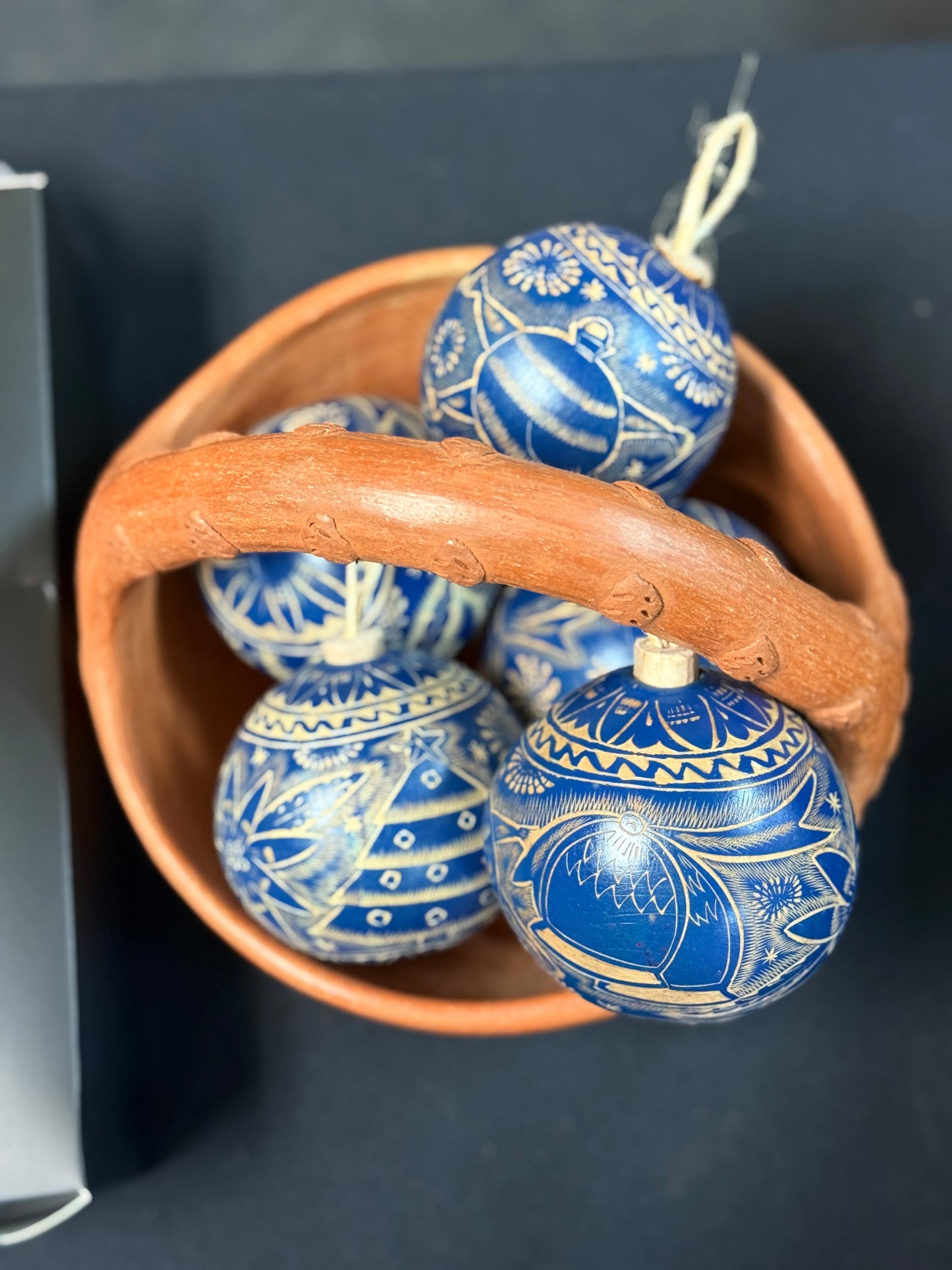 Set of 3 Blue Christmas Ornaments