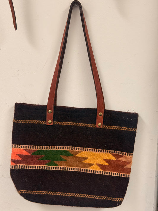 Handwoven Maroon Wool Bag