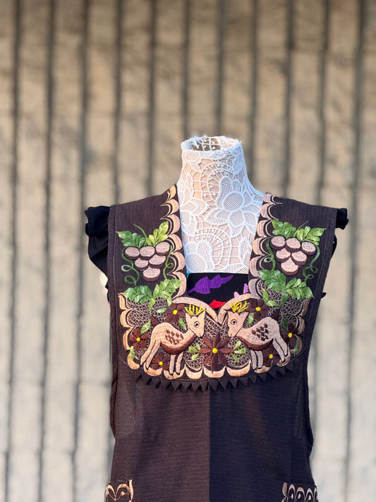 Dark Brown Deer Apron Mandil XL