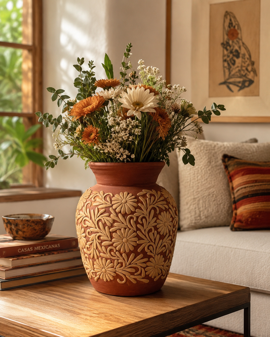 PRE ORDER Barro Rojo Flower Vase // Florero Bordado