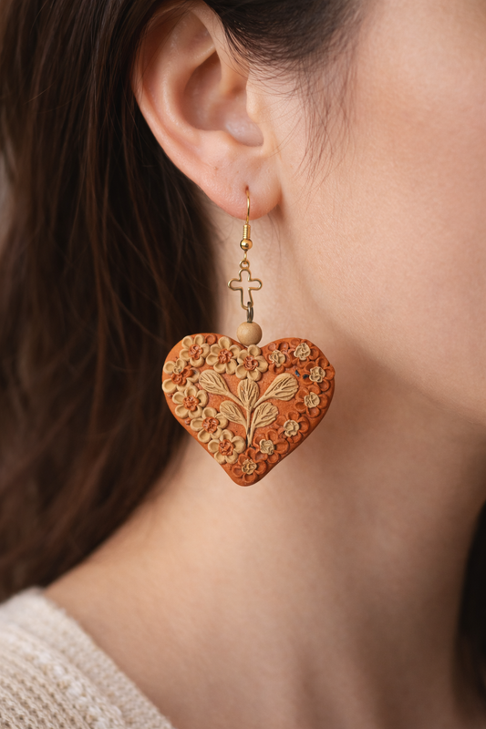 "Faith" Heart Shaped Filigrana Earrings