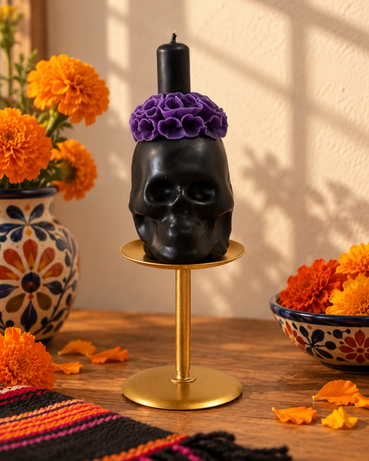 Calavera Floral 6" Candle
