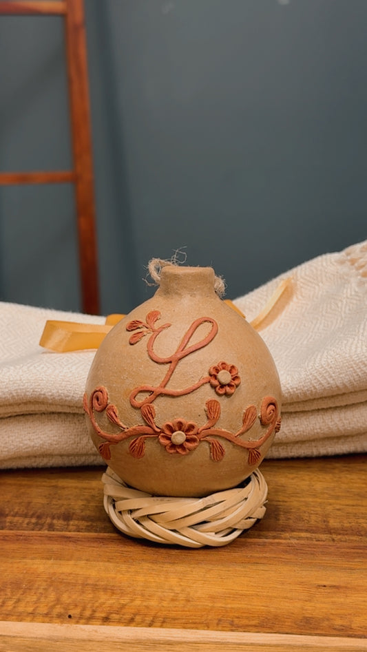 Esfera Natural Corona/ Christmas Wreath Ornament with letter A - S