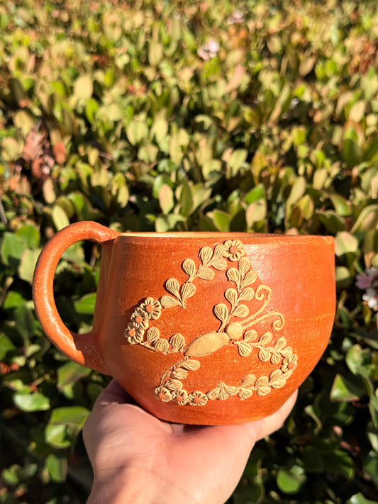 “Melissa” Red Butterfly Mug