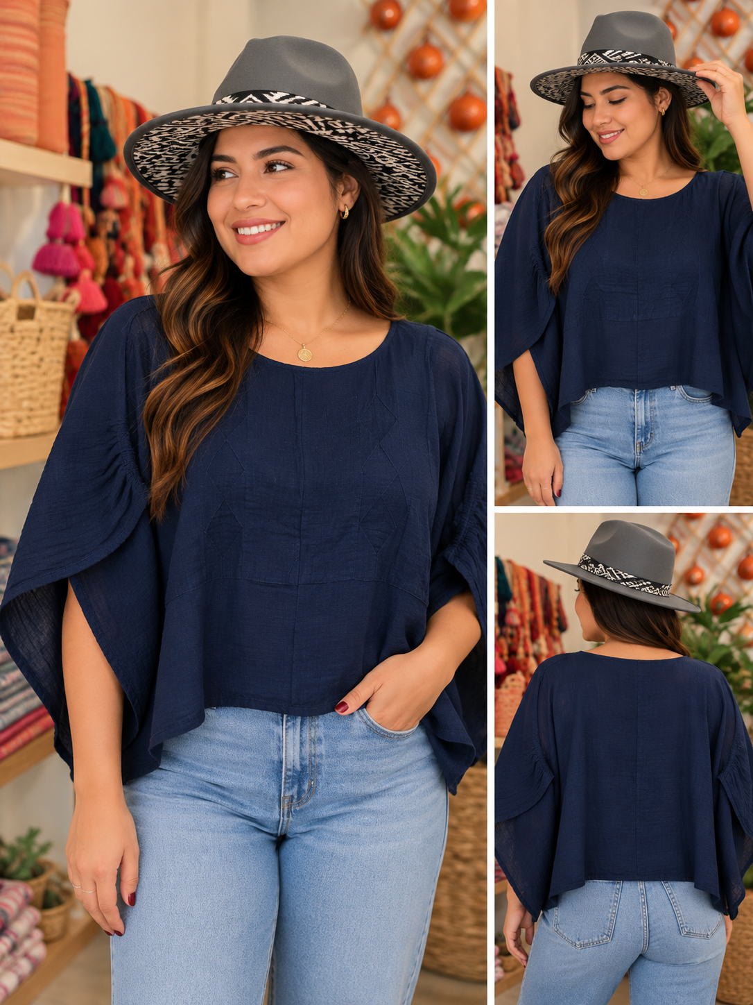 "Butterfly" Style Crop Top Royal Blue