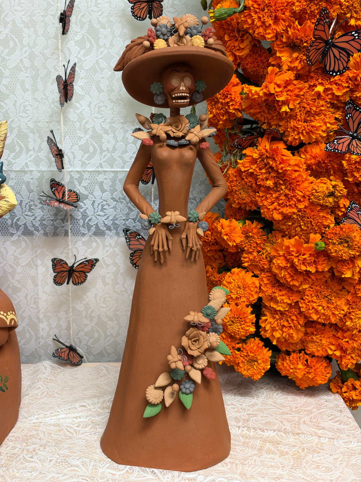 Catrinas con Sombrero Metepec 18”
