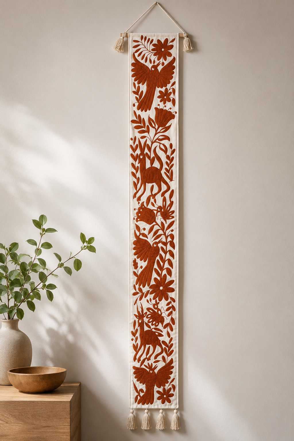 Terracota Otomi Table Runner/ Camino de Mesa