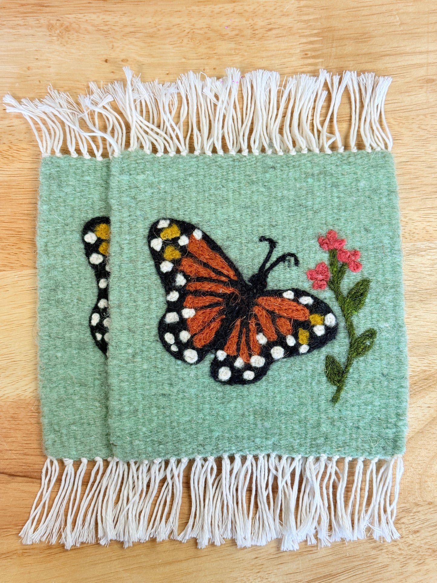 “Monarch Butterfly” Green Coaster