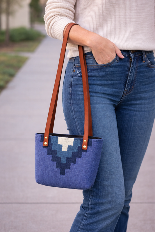 Blue Handwoven bag