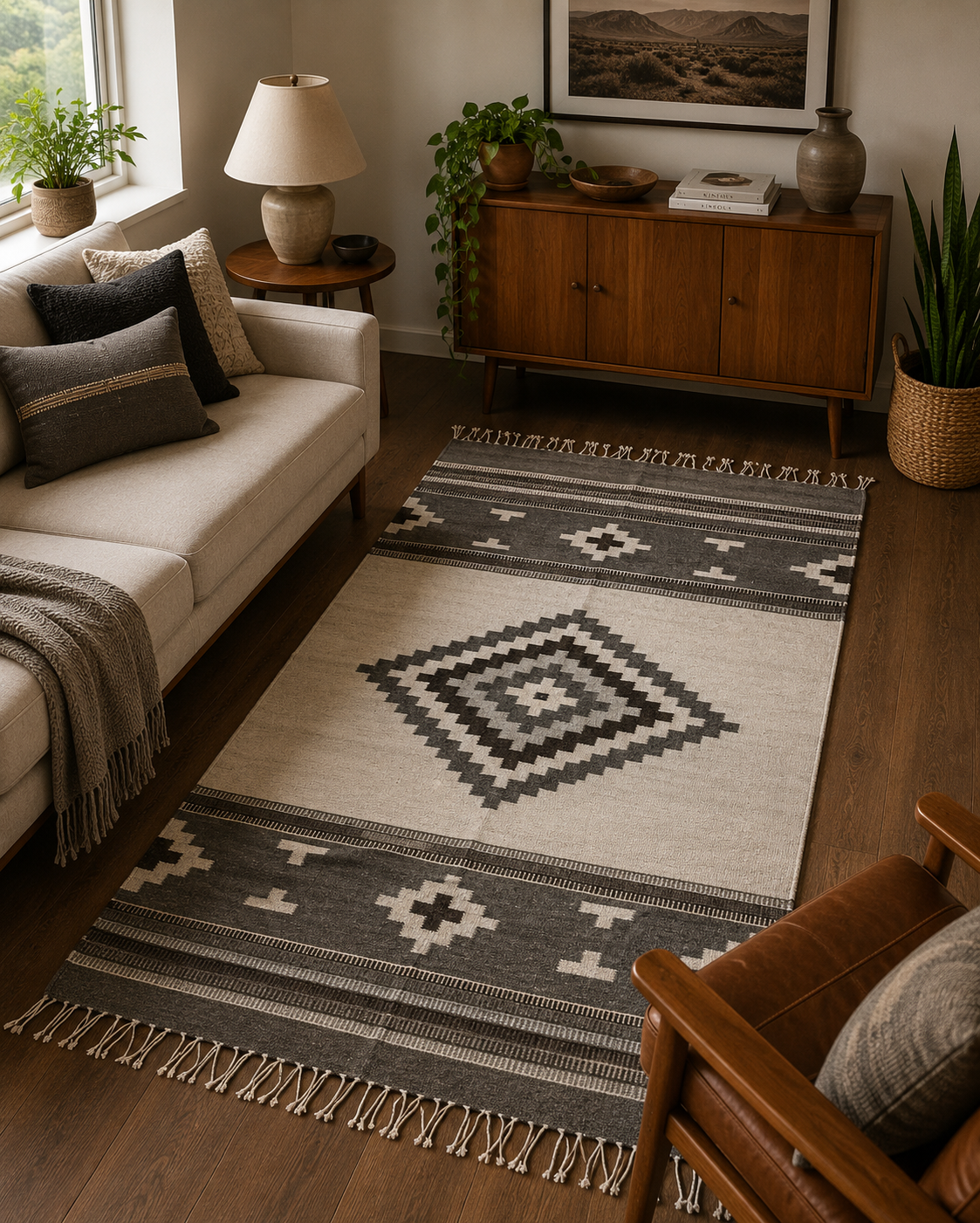 Gray Diamond Rug 5 ft.