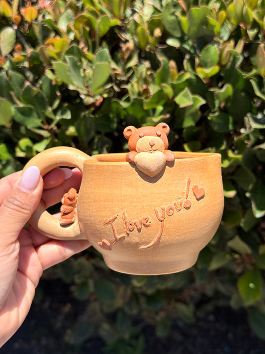 “I love you” Natural Heart Mug