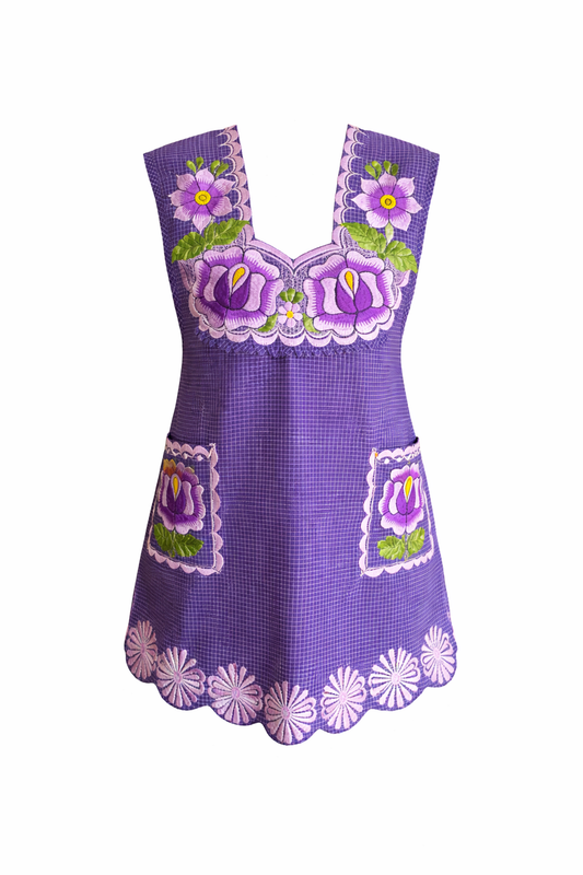 Mandil Morado Con Flor L