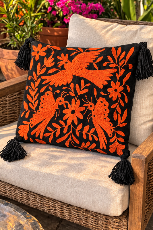 Black & Terracota Otomi Pillowcase