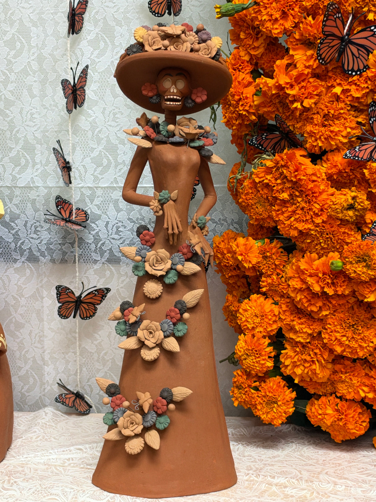 Catrinas con Sombrero Metepec 18”