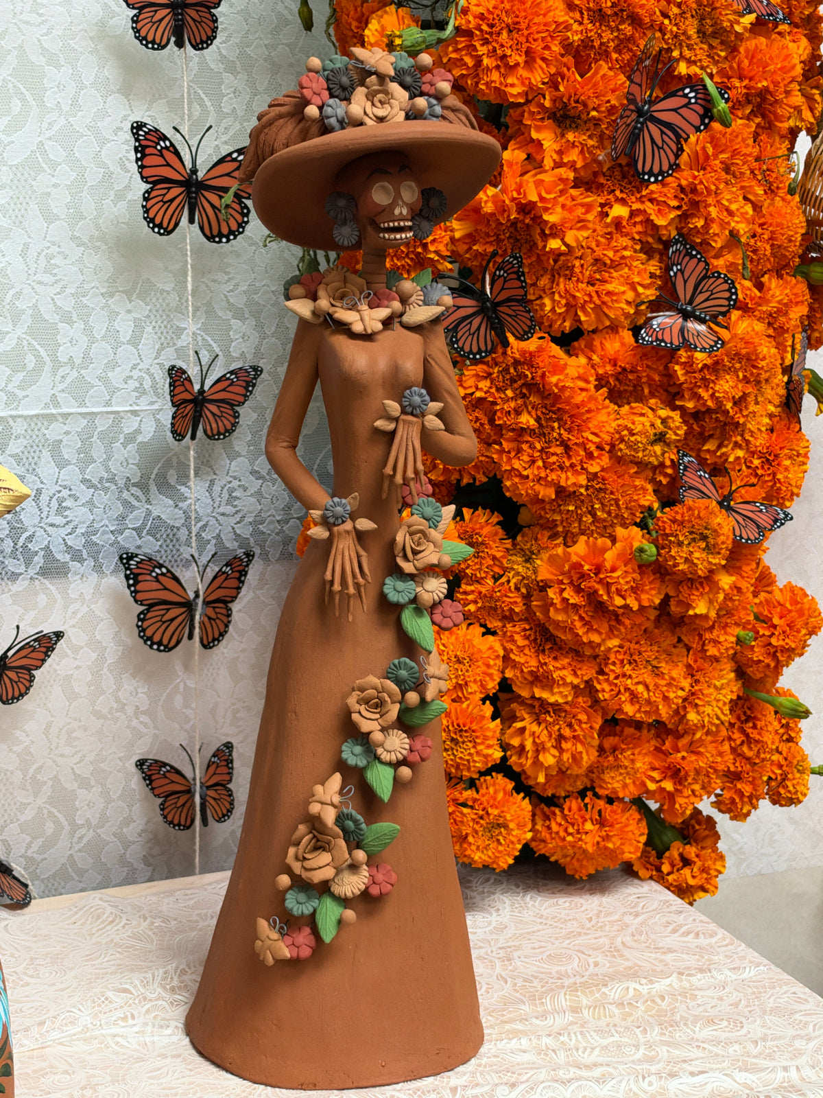 Catrinas con Sombrero Metepec 18”