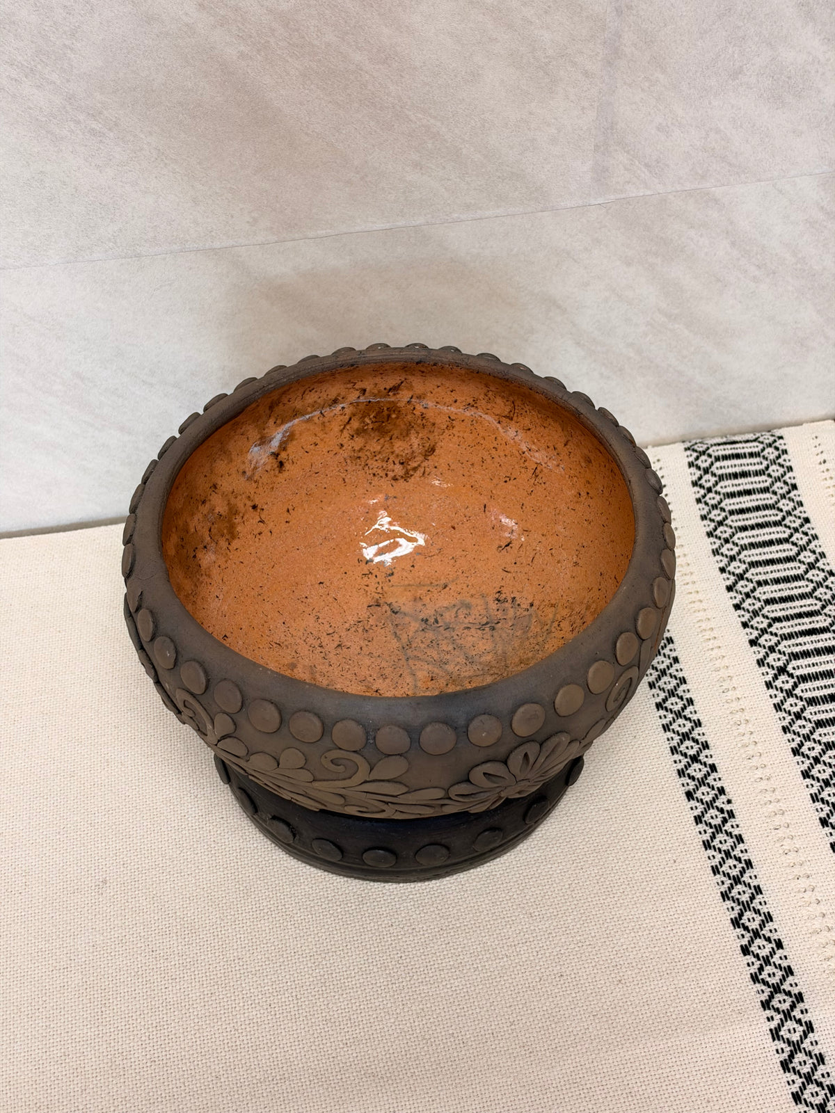 Embroidered Ahumado Vase