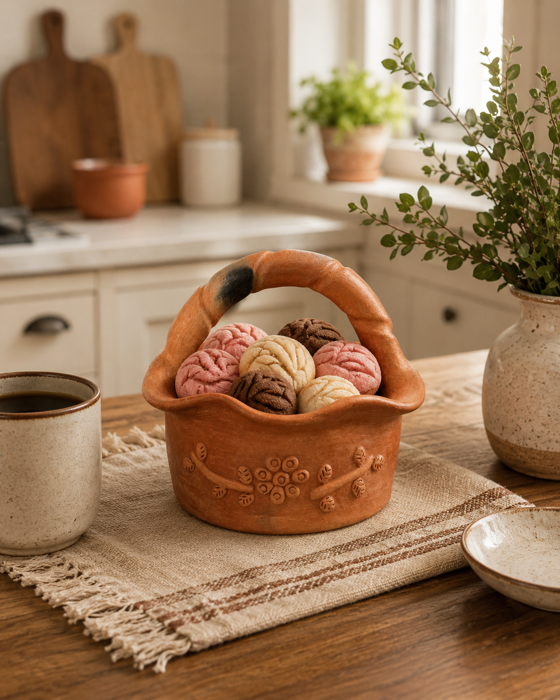 Canasta Bordada/ Floral Basket