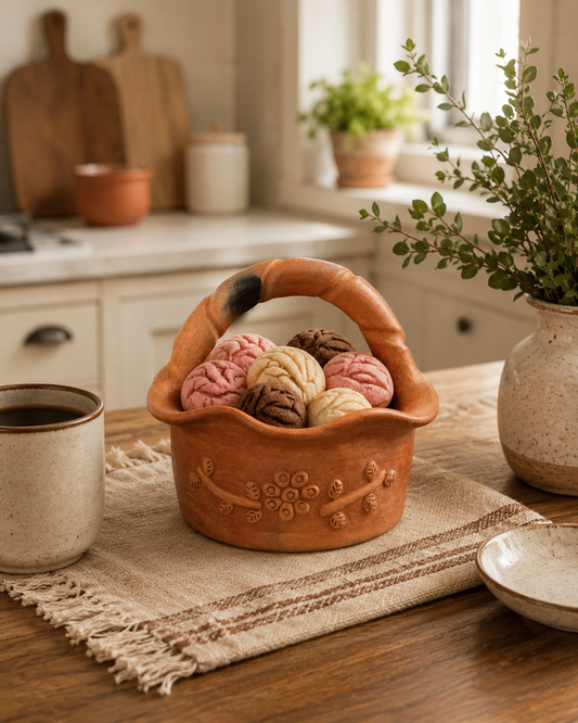 Canasta Bordada/ Floral Basket