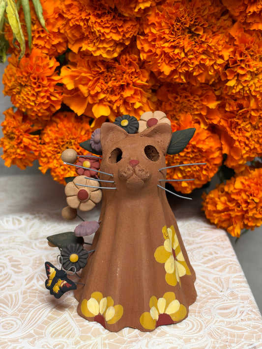 Gatito de Barro Floral 🦋
