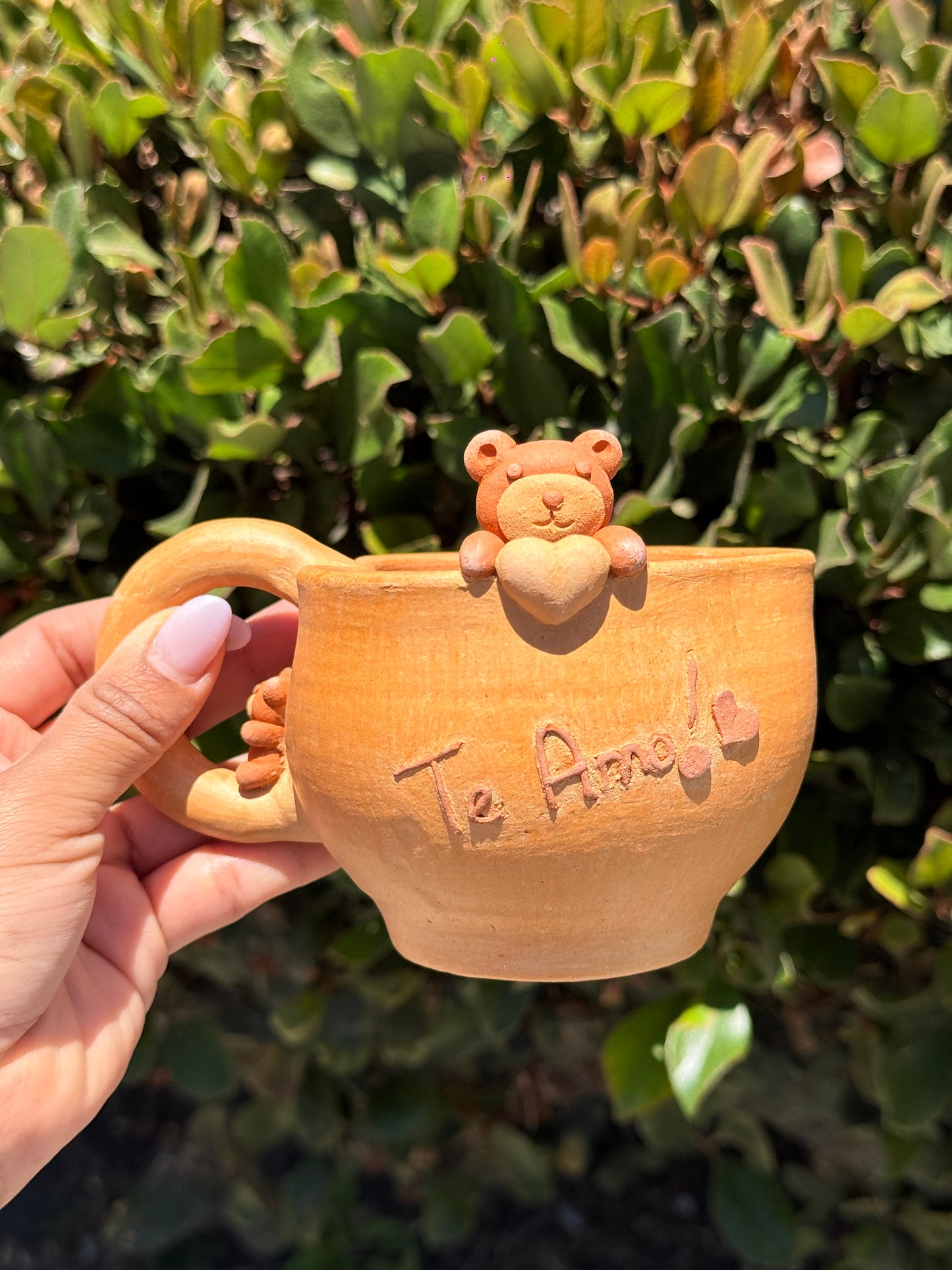 “Te Amo” Natural Heart Bear Mug